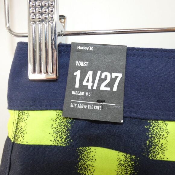 NWT Hurley Obsidian Check Board Shorts Size 14/27 - Picture 7 of 9
